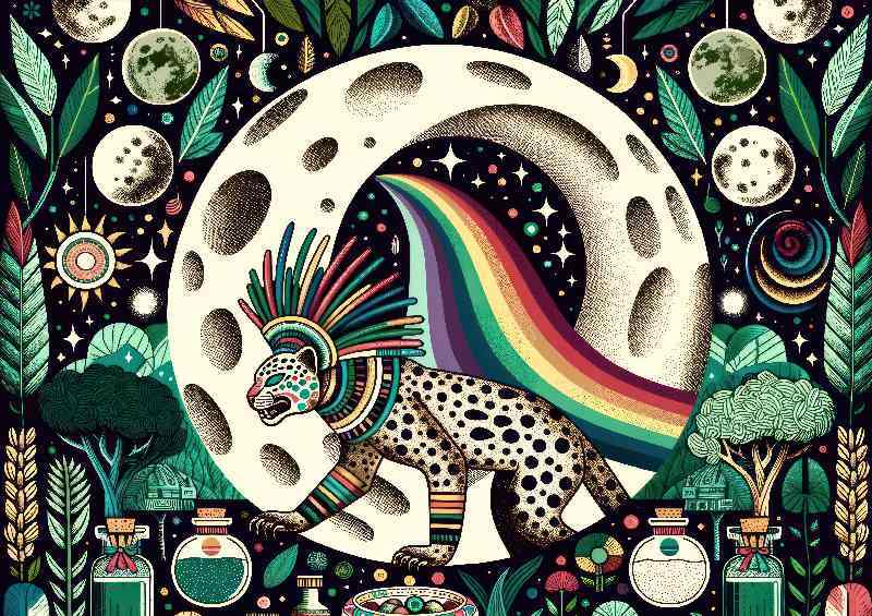 Ixchel Jaguar Midwifery & Medicine Metal Poster