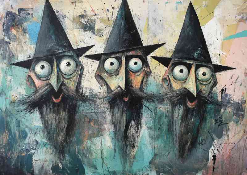 Painting of three DMT figures