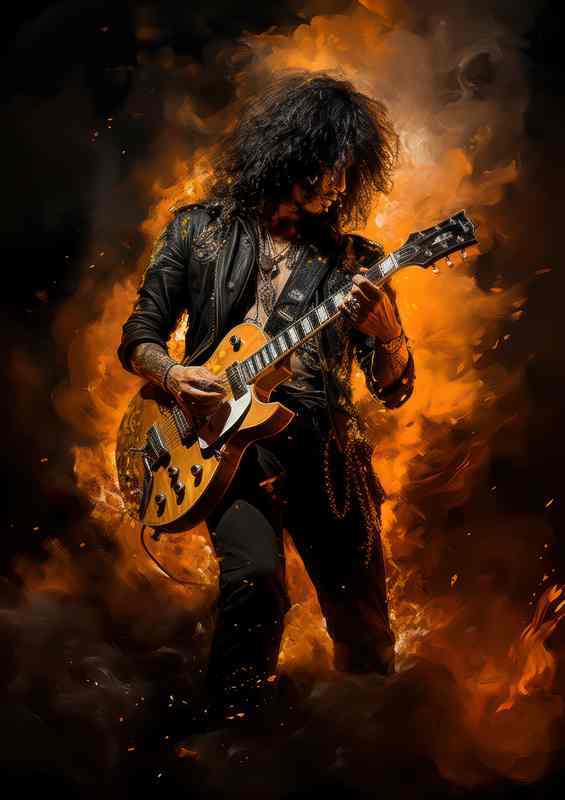 Slash rocking his gutiar