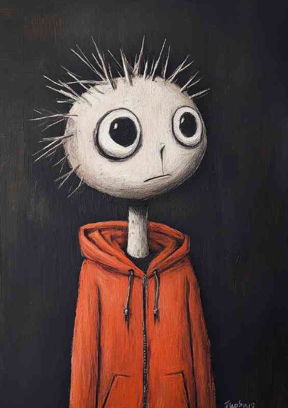 Cartoon style boy with the hoodie