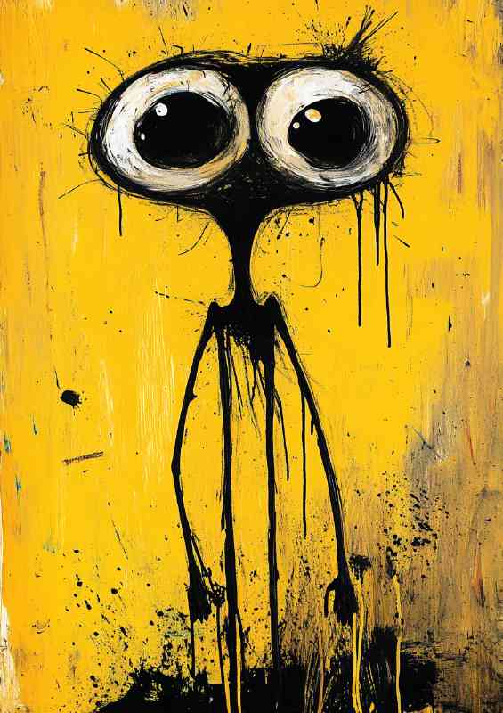 Character with big eyes and long limbs