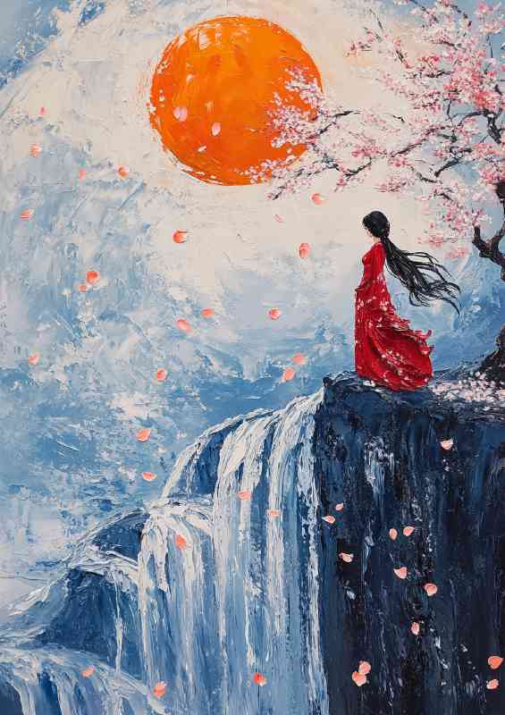 Oil painting style scumbling impasto fairy tale lady