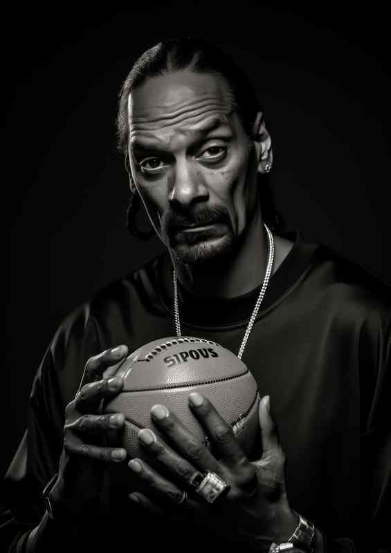 Snoop dogg with Basketball while holding his fingers