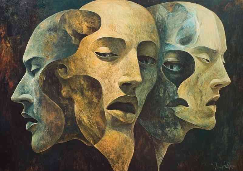Oil painting the headed man