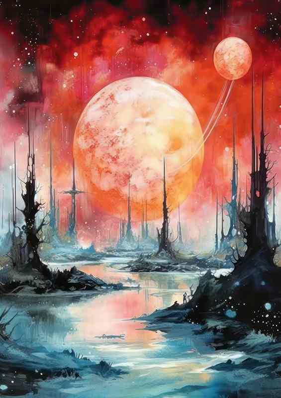 Mesmerizing Interstellar Illustration Artistic Galaxy