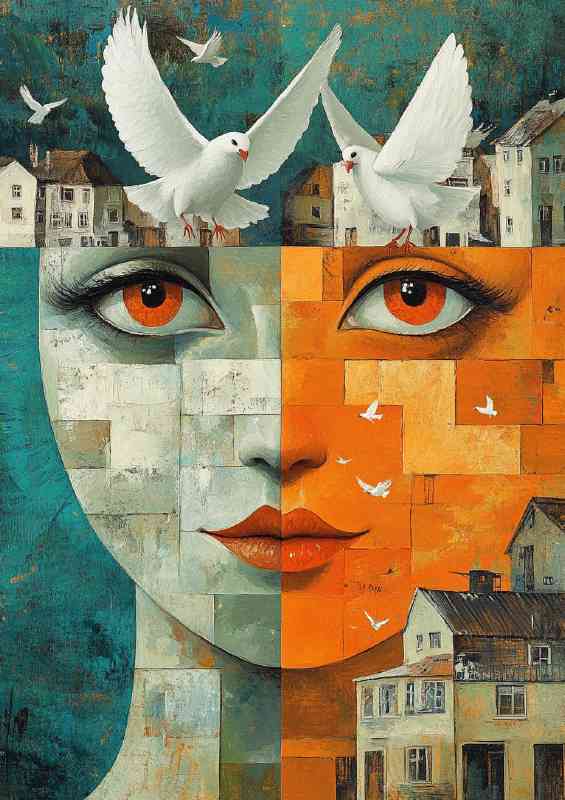 Beautiful woman abstract form
