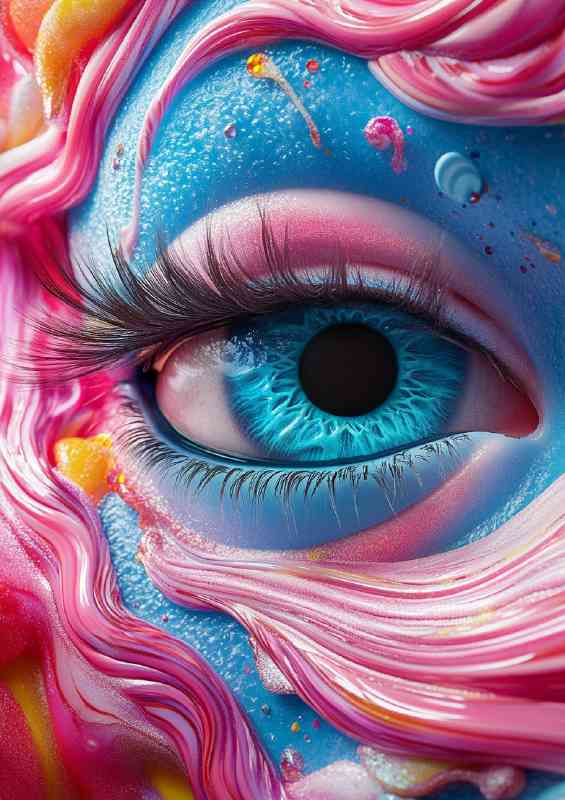 Eye with candy and swirls