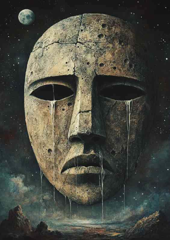 Surreal ancient mask