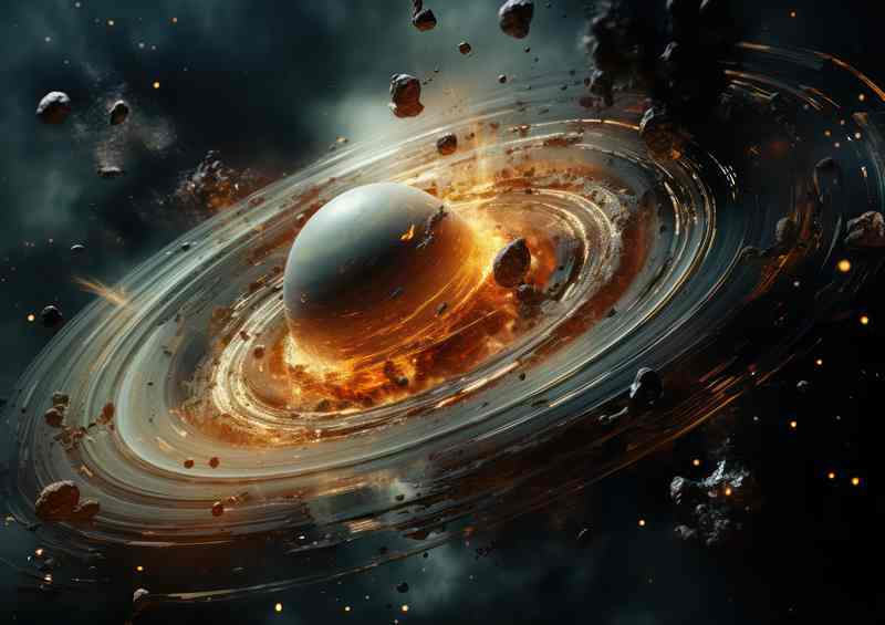 Celestial Saturns Symphony Mesmerizing Galaxy