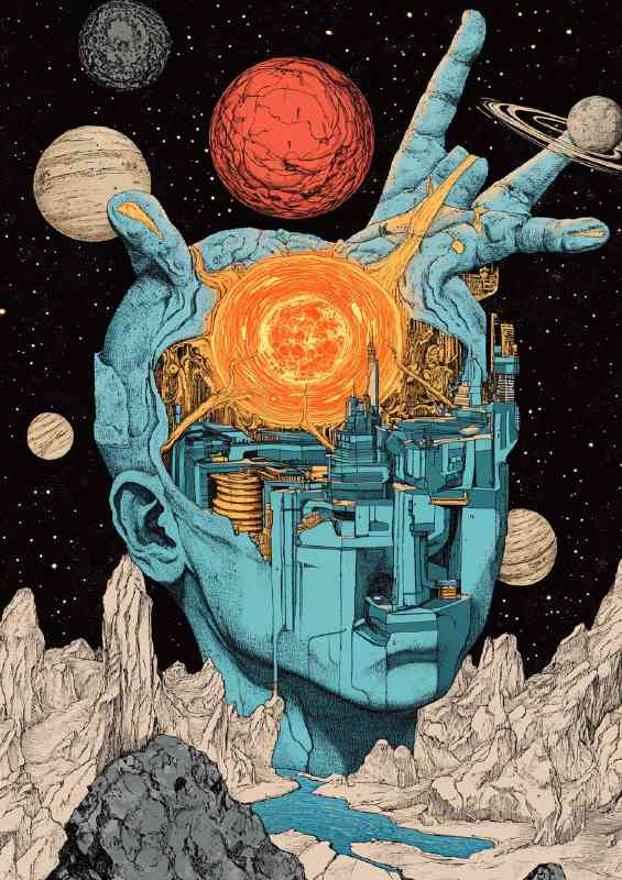 The eye of the heart in surrealism style hyper detail