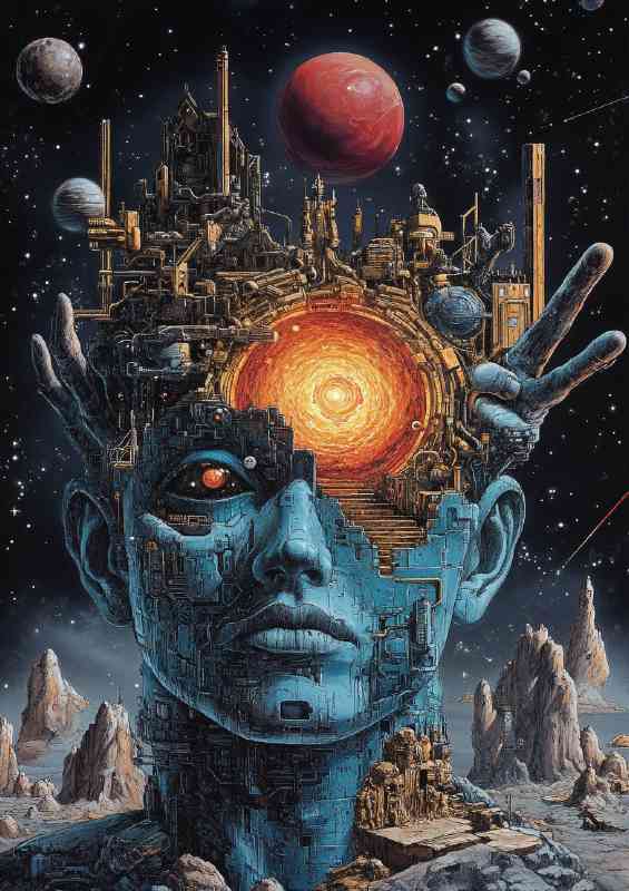 The eye of the heart in surrealism style hyper-detail