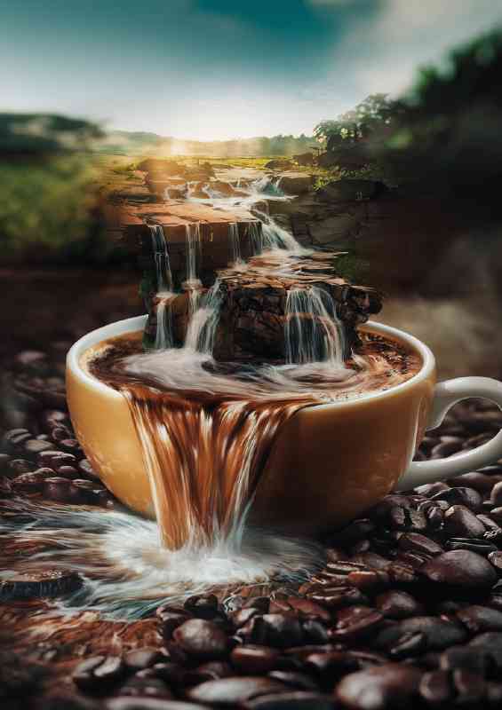 The waterfall coffee cup