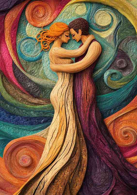 Two lovers entwined