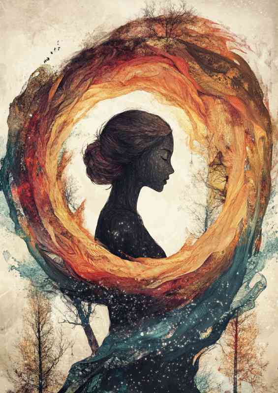 Womans figure with her head wrapped