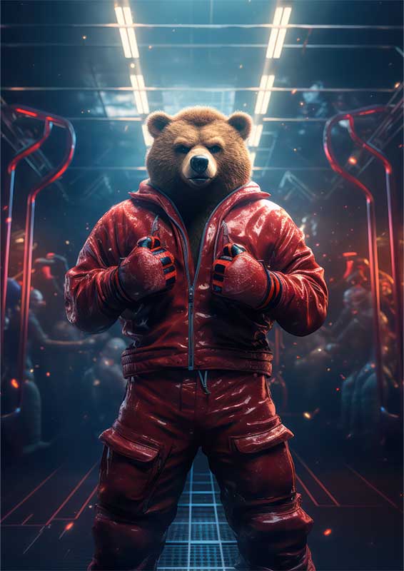 Barney The Bear In The Middle Of The Cage