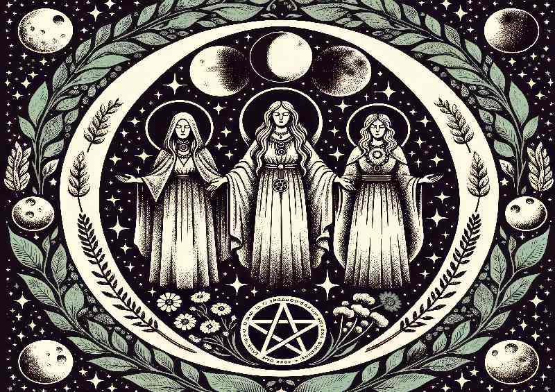 Wiccan deity The Triple Goddess representing the maiden