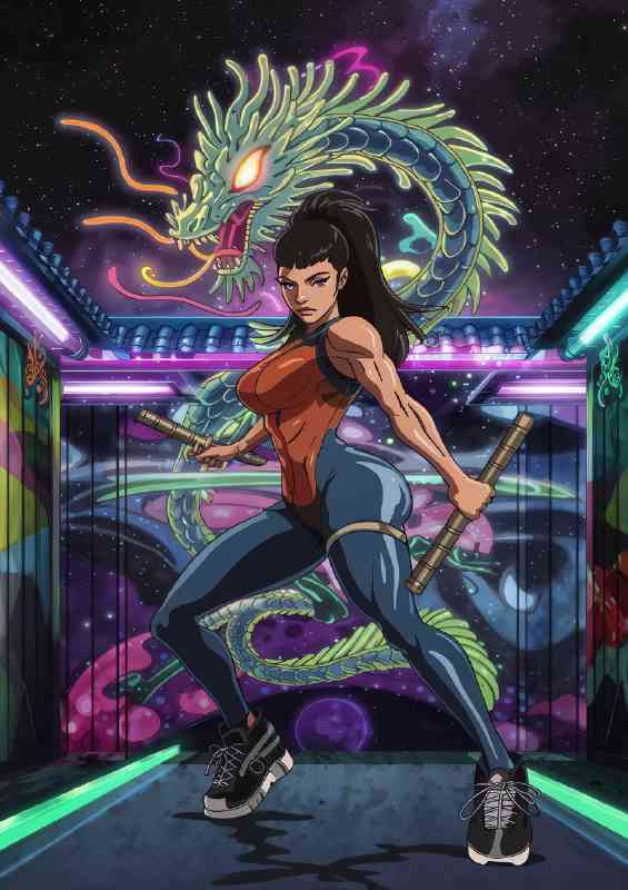 Dynamic Anime Girls Ready for Action