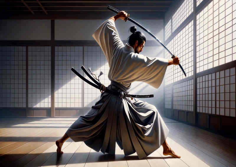 Blade Ballet a samurai practicing