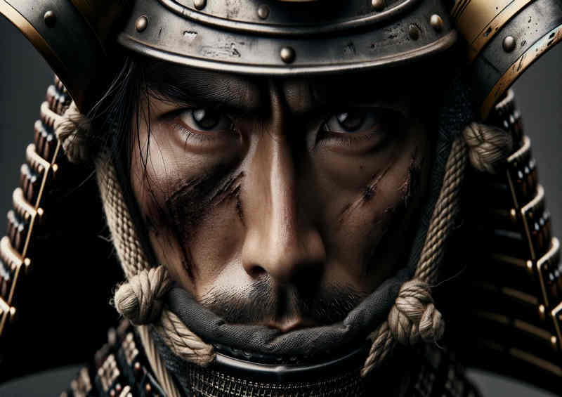 Face of Feudal a samurai warrior