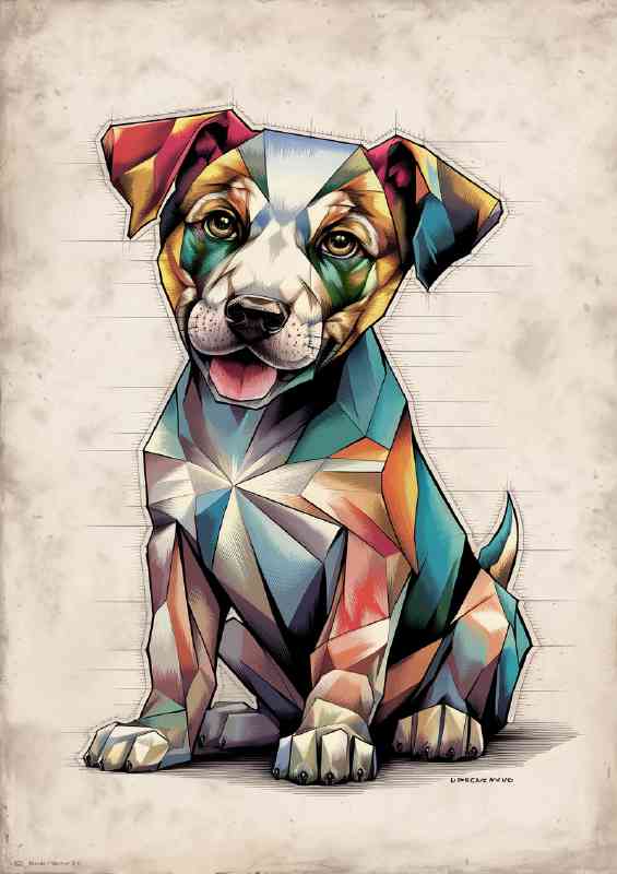 The geometric little puppy dog