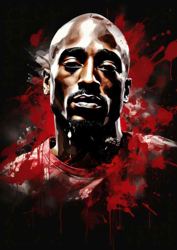 Tupac in splash art style