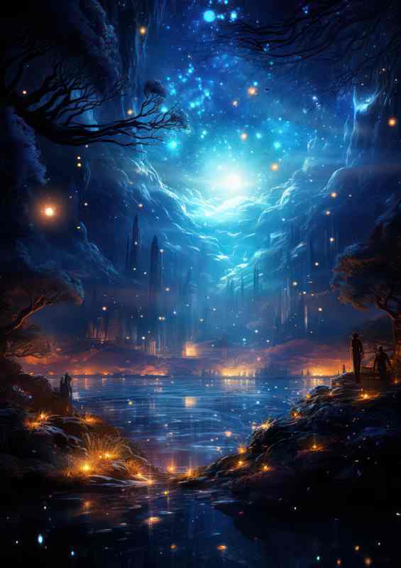 Moonlit Night Explorer in the Cosmos