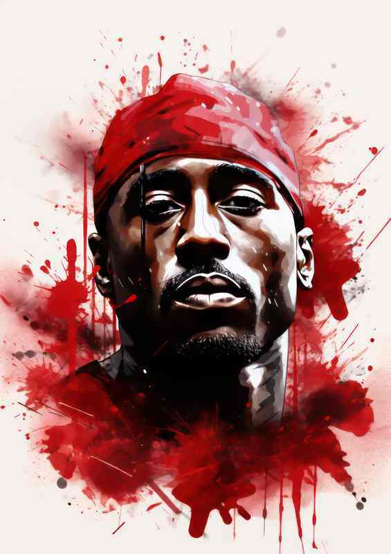 Tupac just a little splash of red