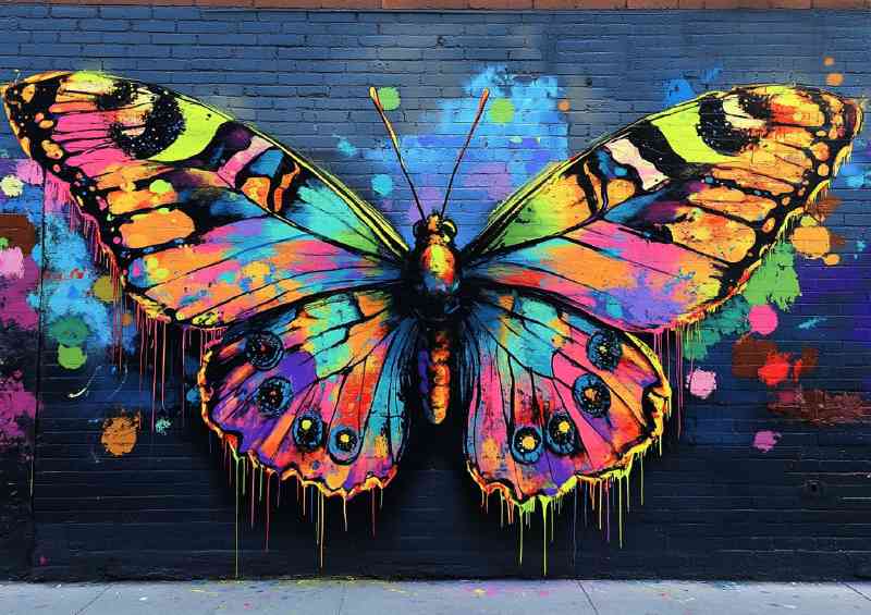 Beautiful colorful butterfly made of vibrant colors