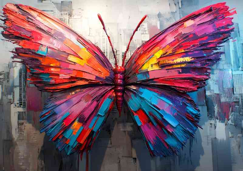 Colorful butterfly with wings painted