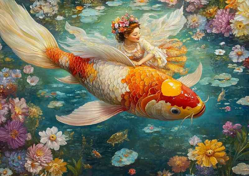 Koi fish with Angel wings colorful