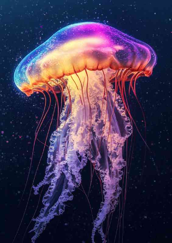 Jellyfish colorful vibrant oil painting high detail