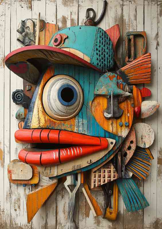 Painting of an anthropomorphic fish