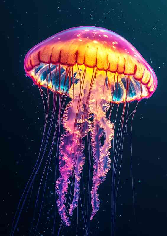 jellyfish full body shot detailed vibrant colorful