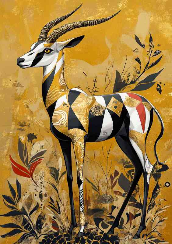 Antelope with golden patterns