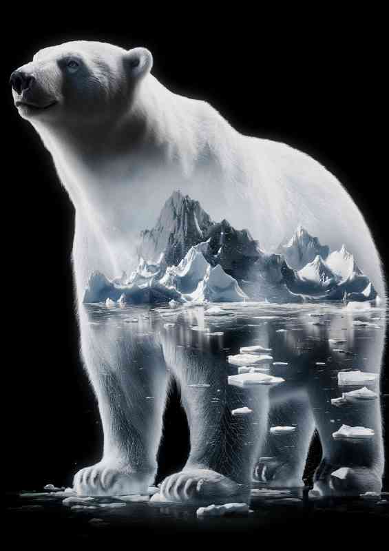 Polar bear seemingly within the ice