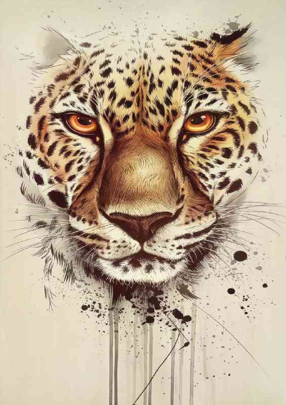 of a leopards face