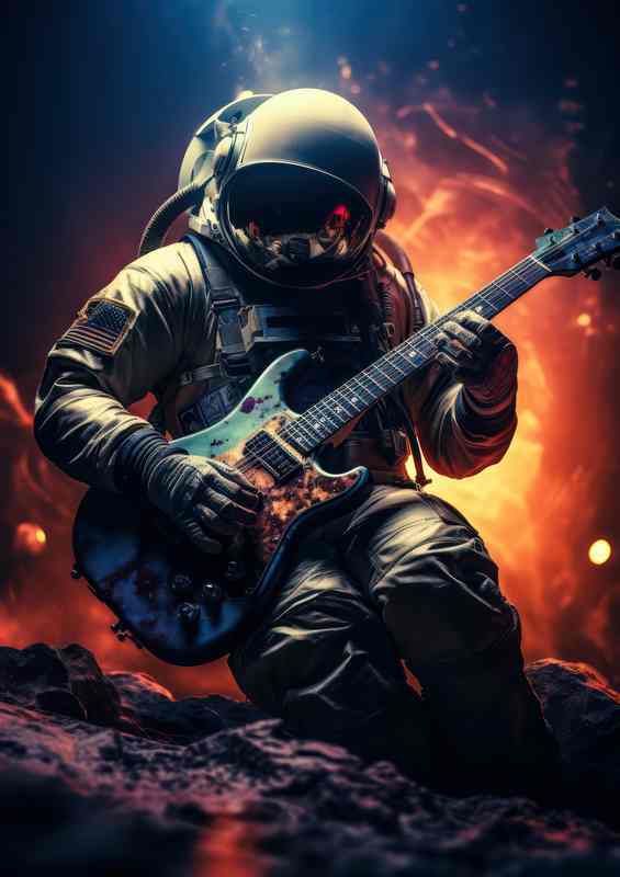 Astronauts Exploration of the guitar in space
