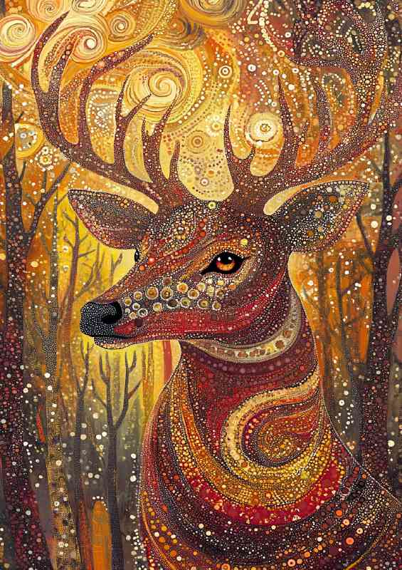 The majestic stag of the first day swirls