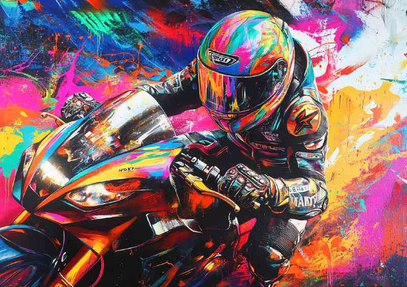 Graffiti style race bike
