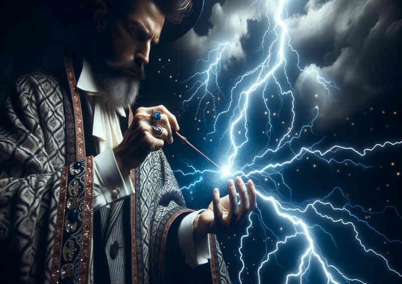 Electrifying Enchantment a wizard in deep concentration