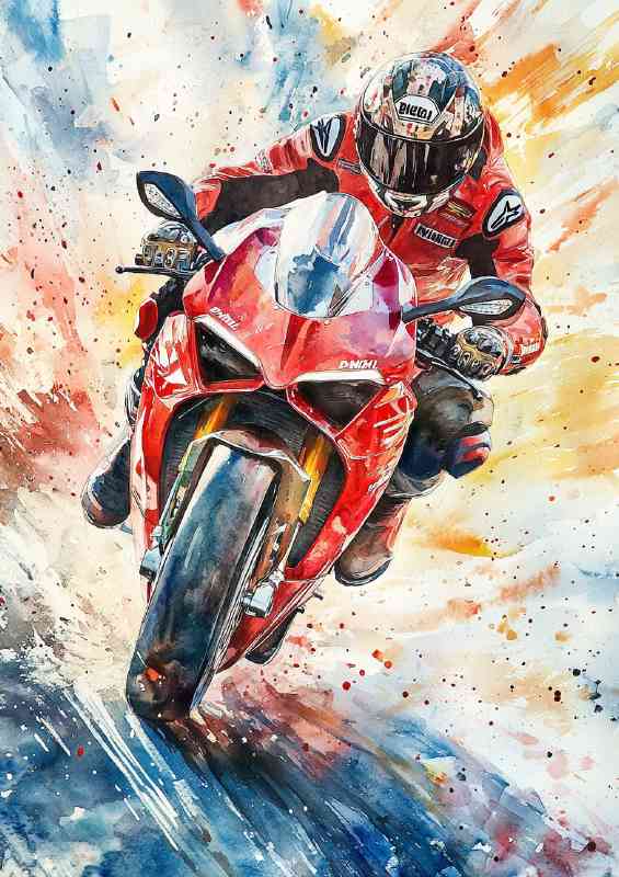 Ducati Panigale V4 a sportbike rider in action racing