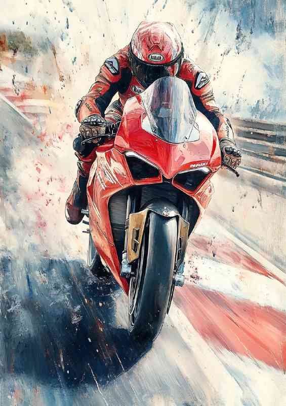 Ducati Panigale V4R oil painting speed