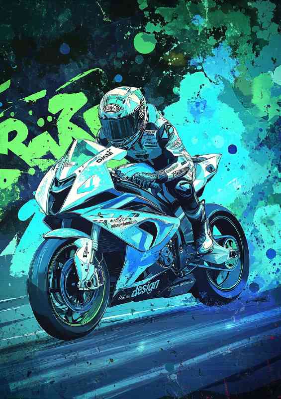 Moto Gp bike of R design with number 4 BMW M6 inspired painting