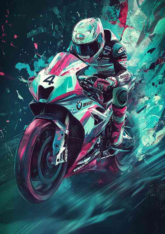 Moto Gp bike of R design with number 4 BMW M6 inspired racing