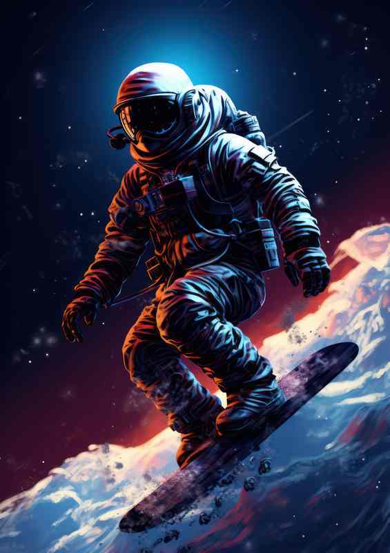 Cosmic Skyboarding Metal Poster
