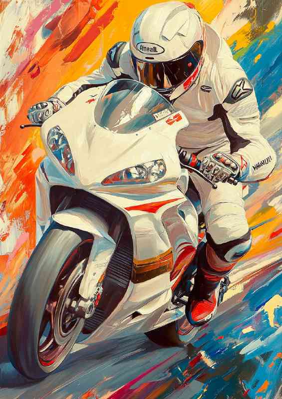 Racing motorbike rider