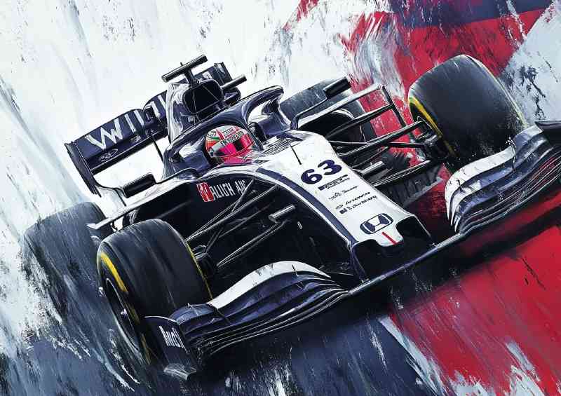 Art painting of the formula one future car