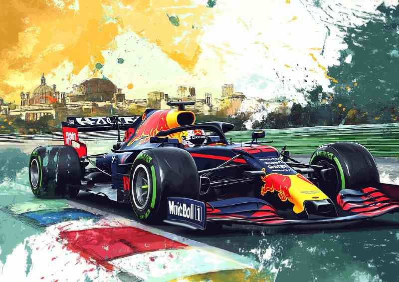 Futuristic Formula One car on track