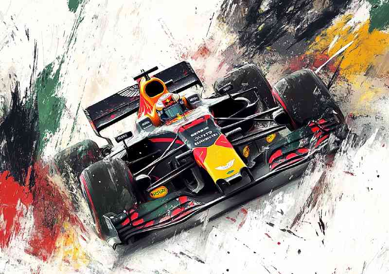 Futuristic formula one car with Mexican flag
