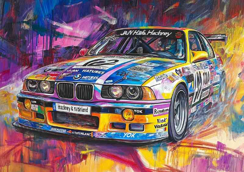 Painting of an E36 M3 race car